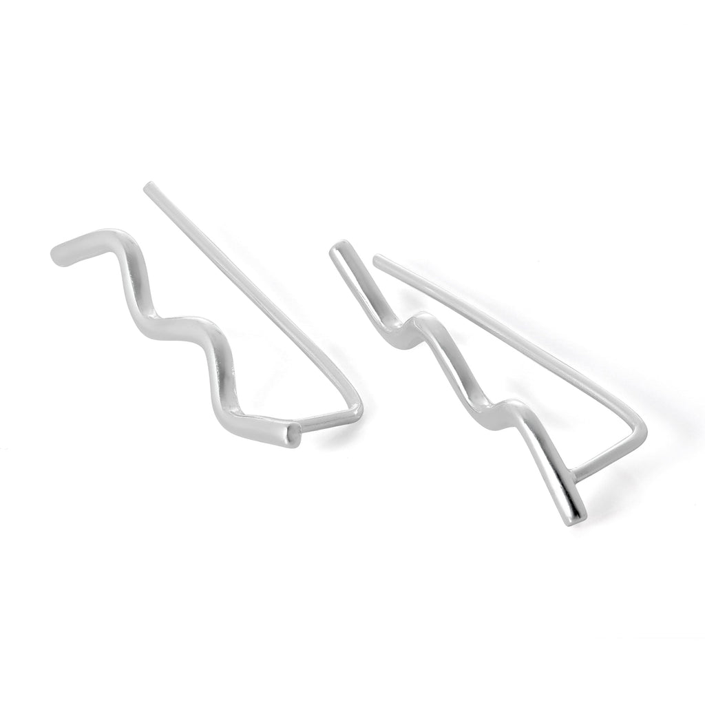 Sterlingsilber Wellig Ohrstift Kletter Ohrringe