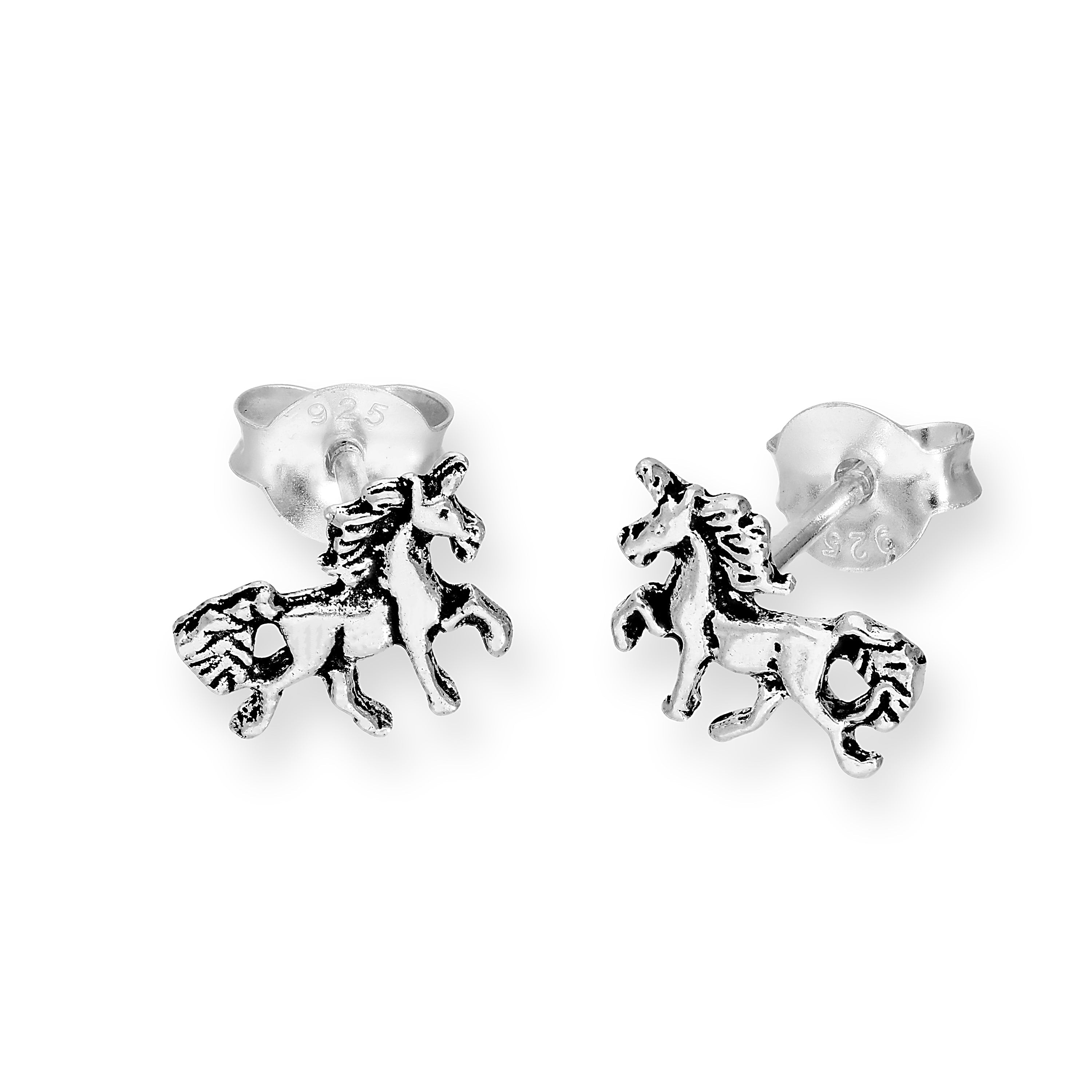Klein Sterlingsilber Einhorn Ohrstecker