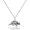 Halskette aus Sterlingsilber mit 3D-Triceratops-Dinosaurier
