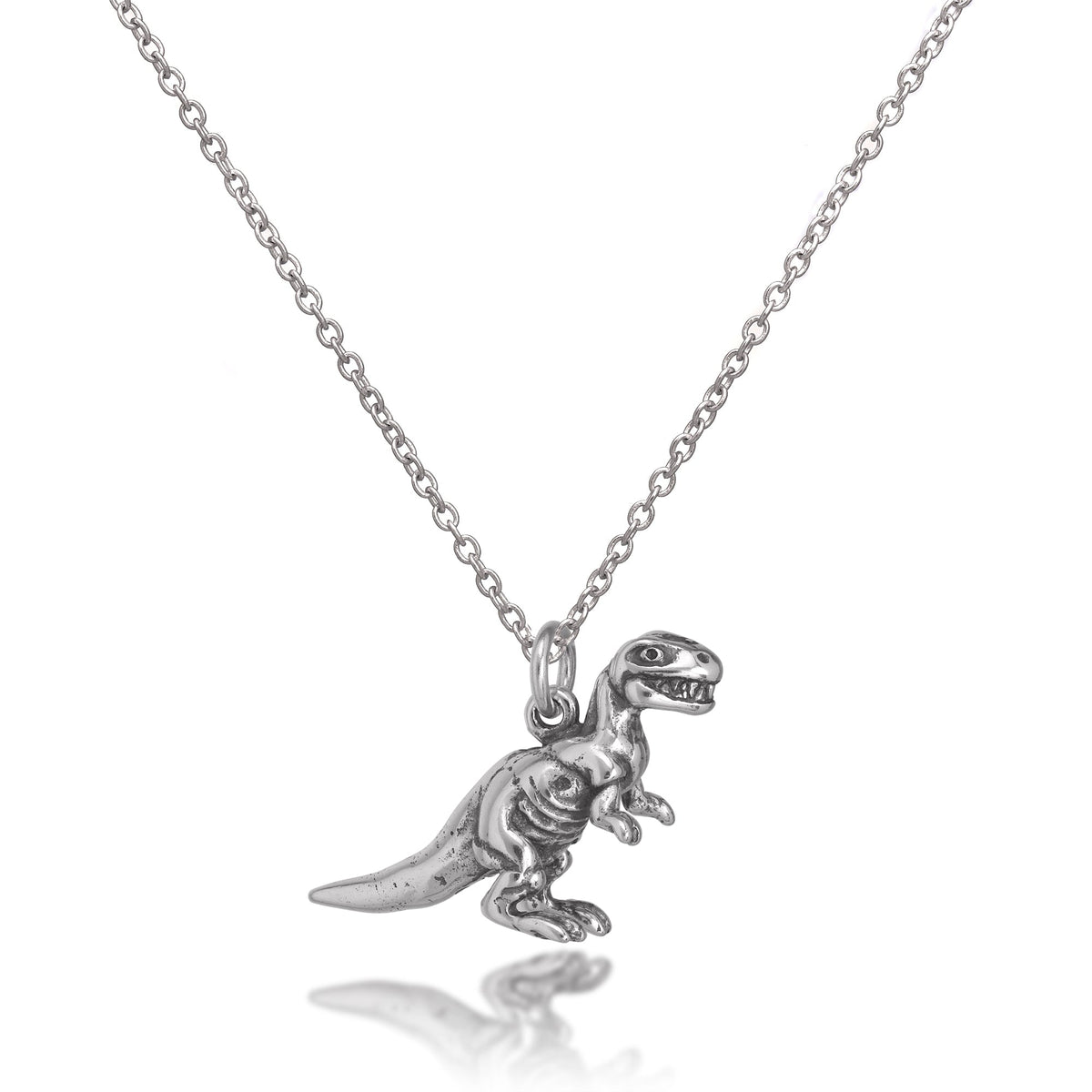 Sterlingsilber massive Tyrannosaurus Rex Dinosaurier Halskette