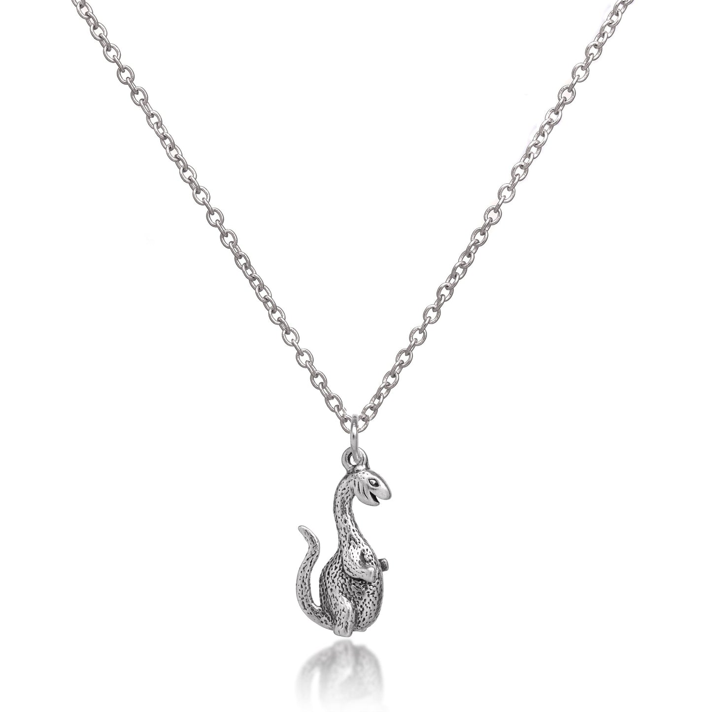 Sterling Silver Happy Dinosaur Necklace