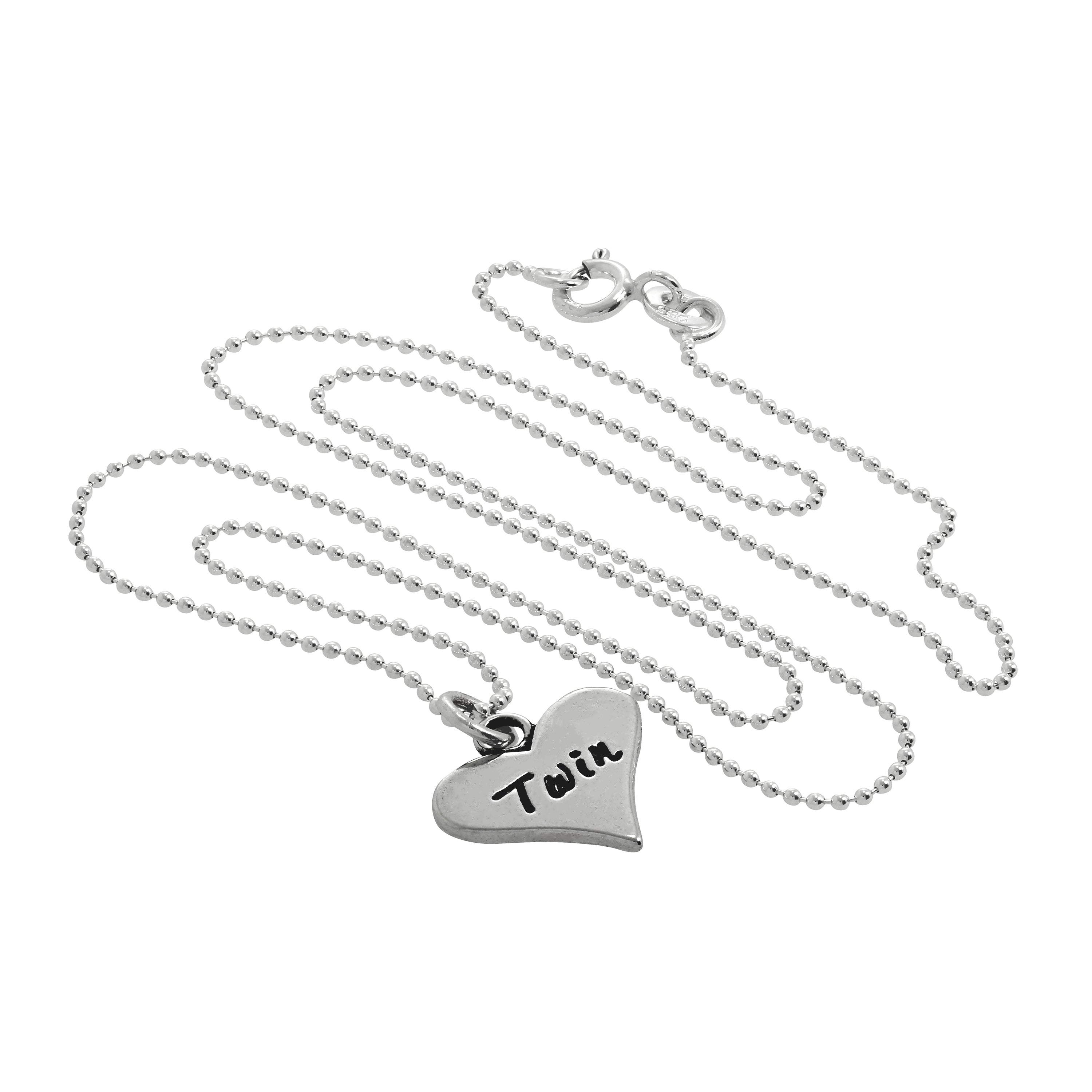 Halskette mit zwei Herzanhängern aus Sterlingsilber 14–22 Zoll