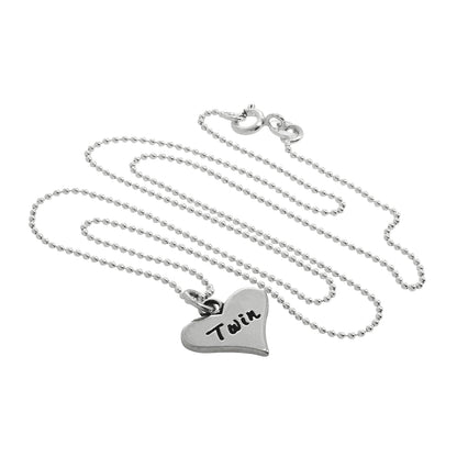 Halskette mit zwei Herzanhängern aus Sterlingsilber 14–22 Zoll