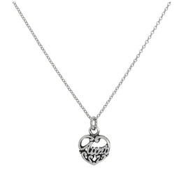 Halskette mit filigranem Herzanhänger aus Sterlingsilber „Aunt Love“ 16–32 Zoll