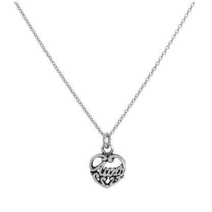 Halskette mit filigranem Herzanhänger aus Sterlingsilber „Aunt Love“ 16–32 Zoll