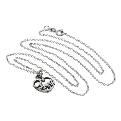Halskette mit filigranem Herzanhänger aus Sterlingsilber „Aunt Love“ 16–32 Zoll