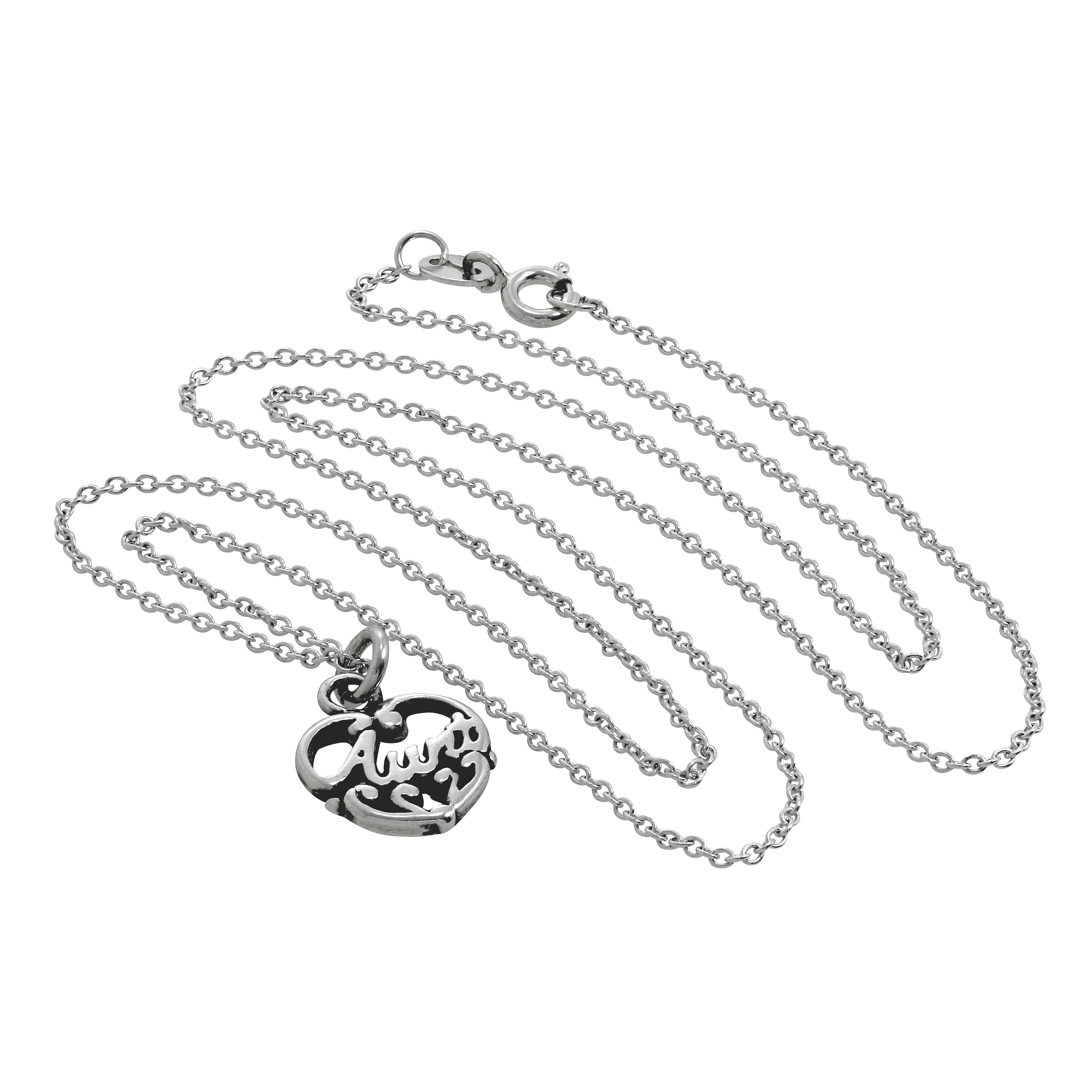 Halskette mit filigranem Herzanhänger aus Sterlingsilber „Aunt Love“ 16–32 Zoll