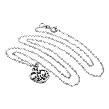 Halskette mit filigranem Herzanhänger aus Sterlingsilber „Aunt Love“ 16–32 Zoll