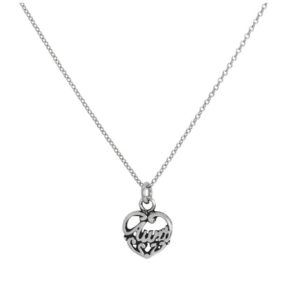 Halskette mit filigranem Herzanhänger aus Sterlingsilber „Aunt Love“ 16–32 Zoll