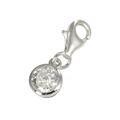 Charm aus Sterlingsilber mit rundem Kristall