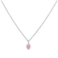 Halskette mit rosa Herzanhänger aus Sterlingsilber 35–55 cm