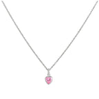Halskette mit rosa Herzanhänger aus Sterlingsilber 35–55 cm