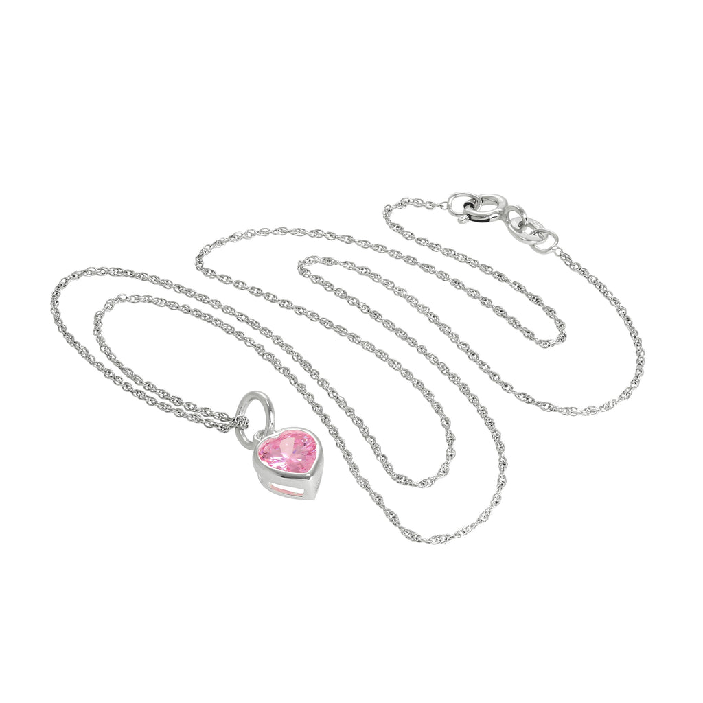 Halskette mit rosa Herzanhänger aus Sterlingsilber 35–55 cm