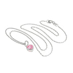 Halskette mit rosa Herzanhänger aus Sterlingsilber 35–55 cm