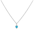 Sterlingsilber Blau Herz Kristall Anhänger Halskette 35,5 - 56 cm