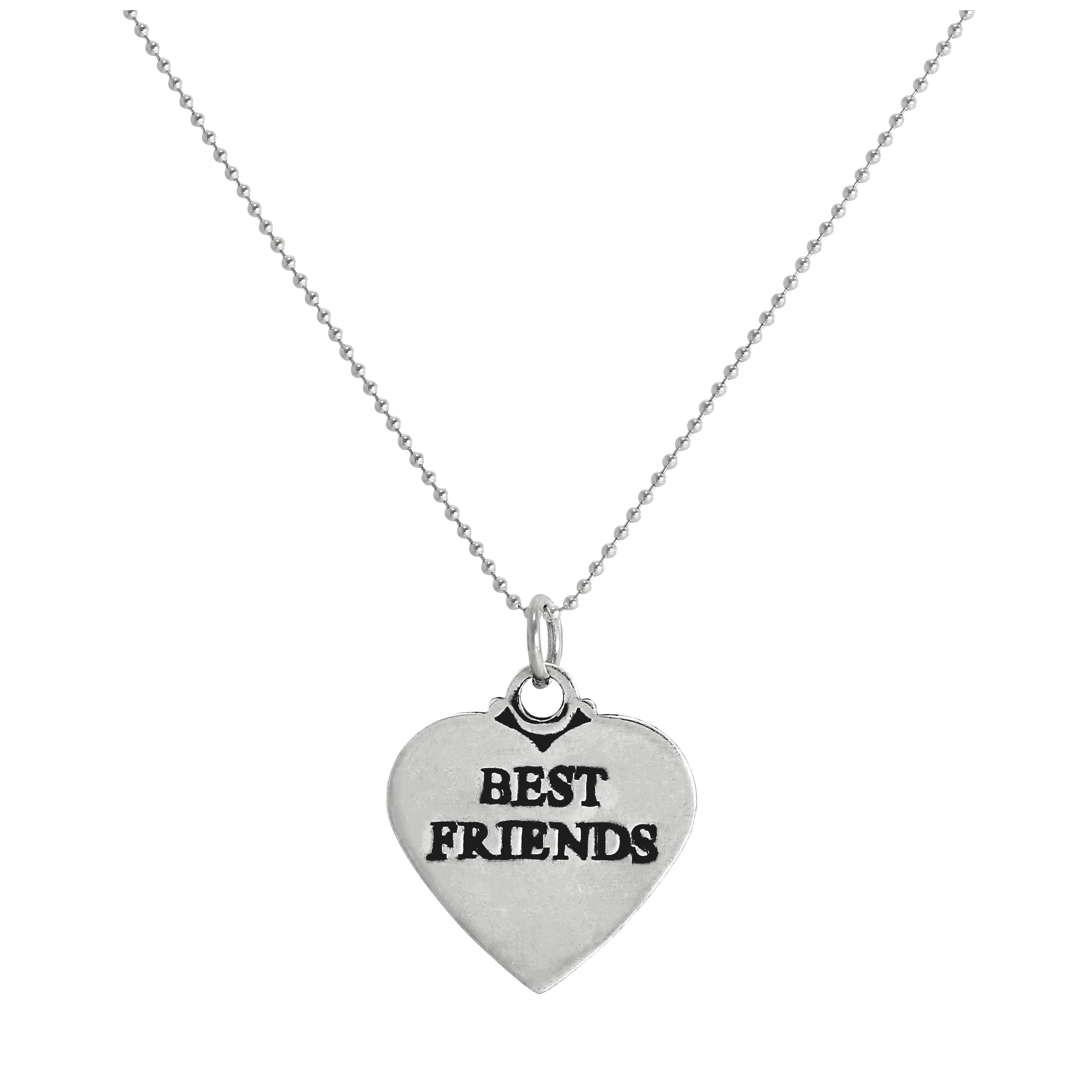 Halskette mit Herzanhänger aus Sterlingsilber für beste Freunde, 14–22 Zoll