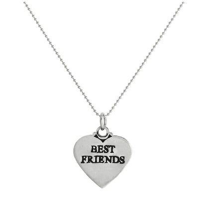 Halskette mit Herzanhänger aus Sterlingsilber für beste Freunde, 14–22 Zoll