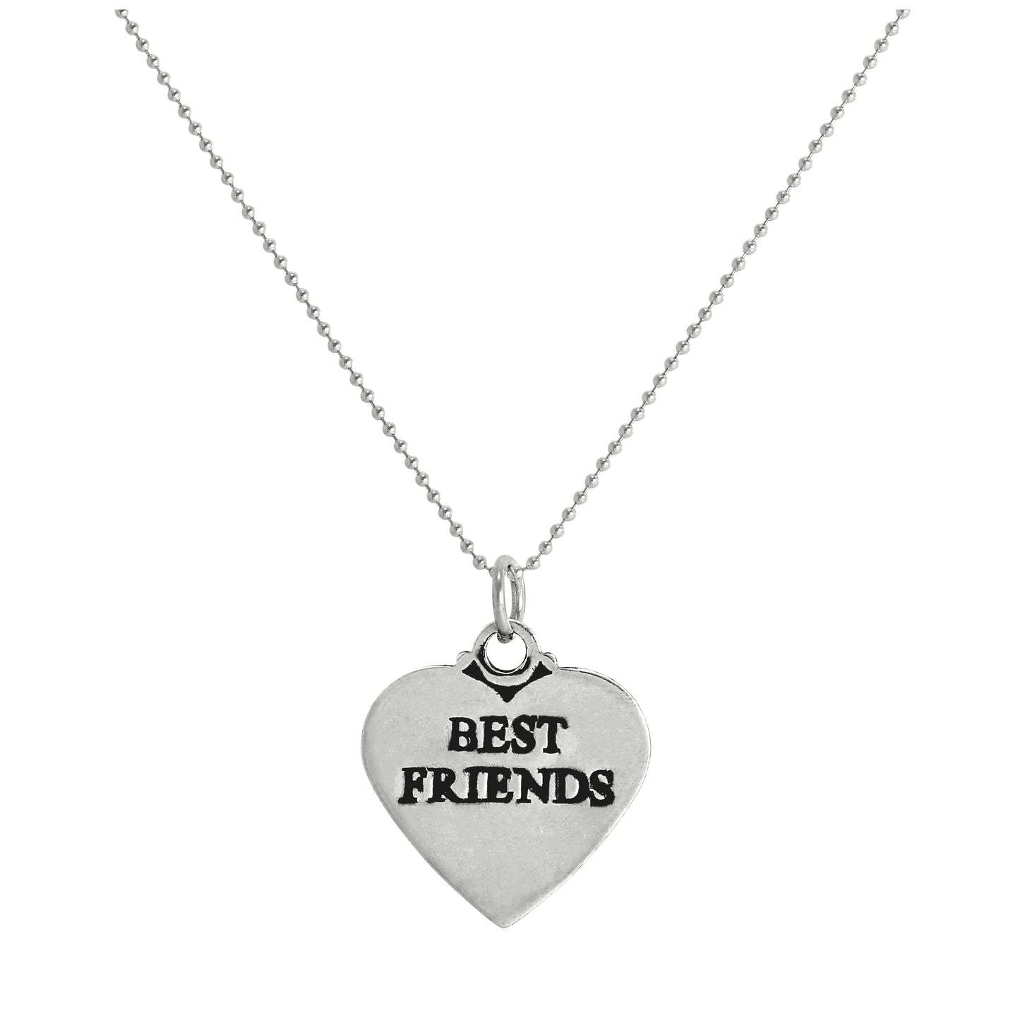 Halskette mit Herzanhänger aus Sterlingsilber für beste Freunde, 14–22 Zoll