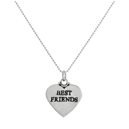 Sterlingsilber “Best Friends“ (Beste Freunde) Herz Anhänger Halskette 35,5 - 56cm