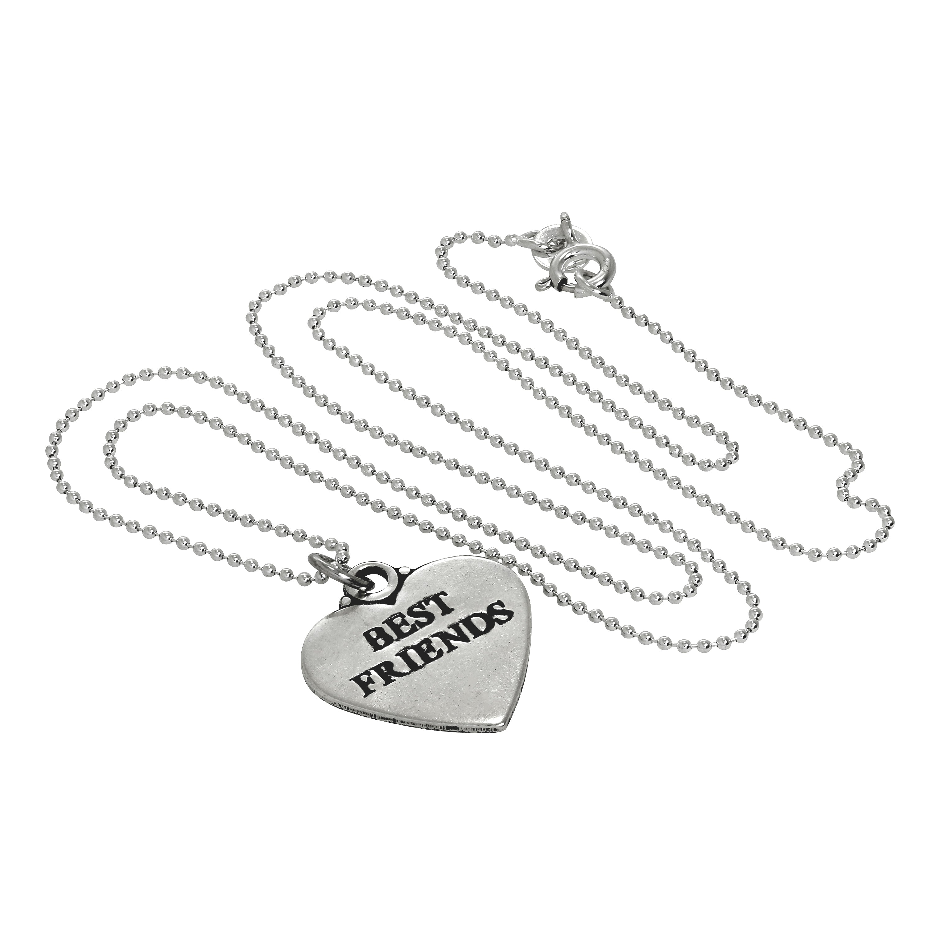 Halskette mit Herzanhänger aus Sterlingsilber für beste Freunde, 14–22 Zoll