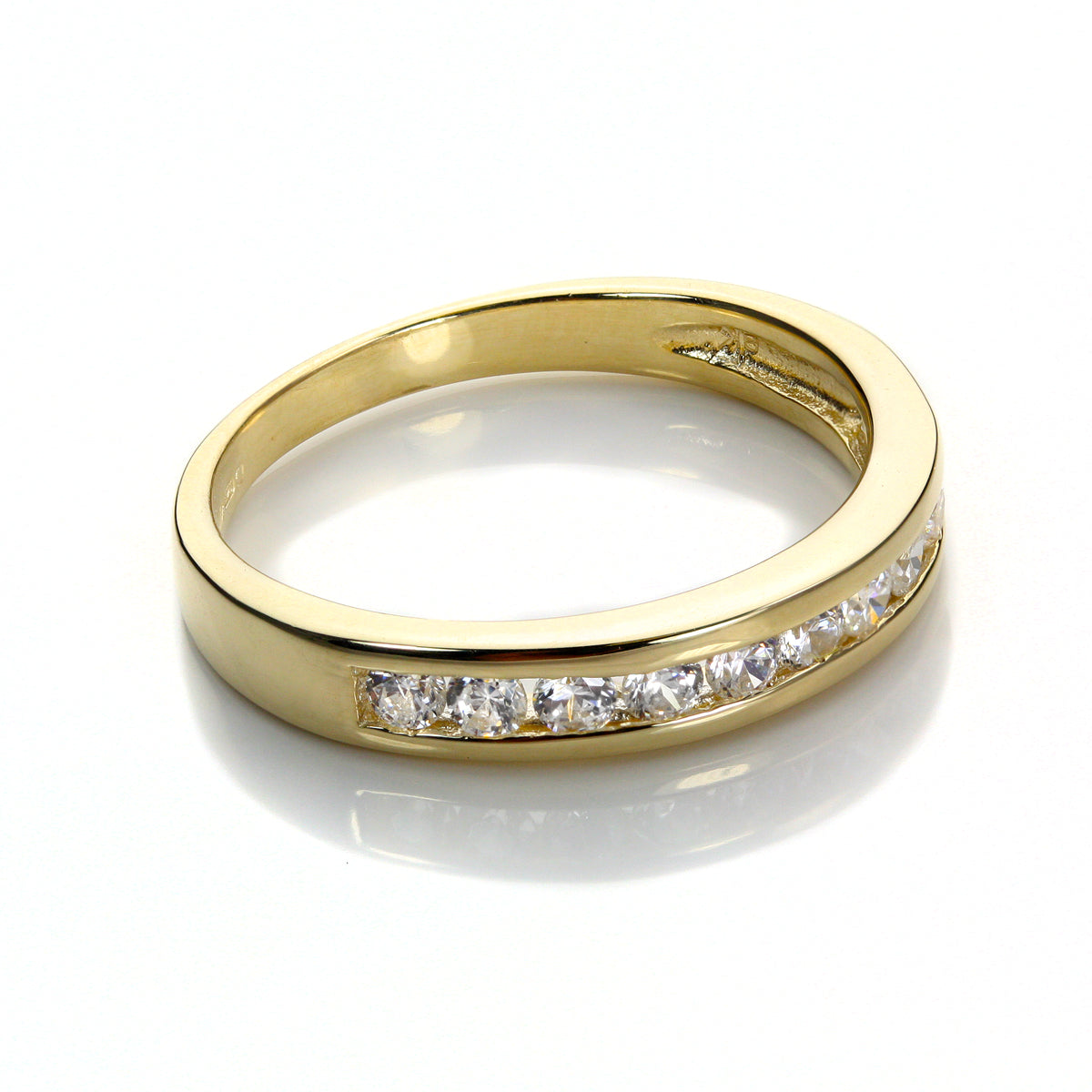 9 Karat Gelbgold Ewigkeitsring mit klaren Zirkonia
