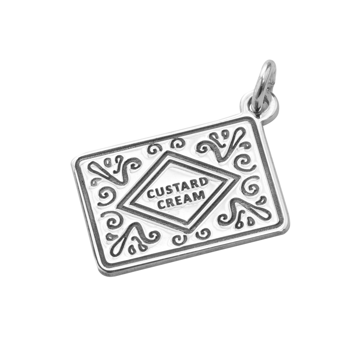 Personalisierter Sterlingsilber-Charm im klassischen Keks-Design