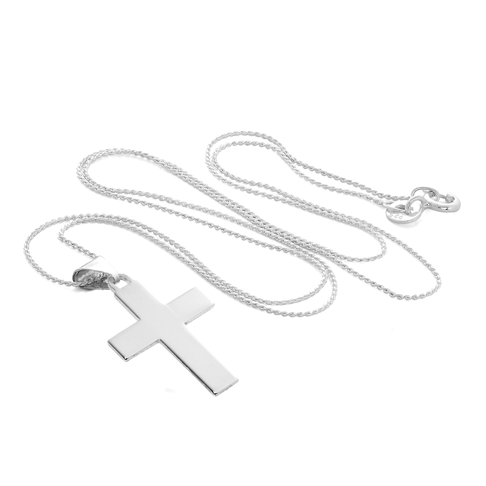 Halskette mit Kreuzanhänger aus Sterlingsilber und Vaterunser