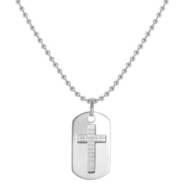 Halskette mit Anhänger aus Sterlingsilber mit Vaterunser und ausgeschnittenem Kreuz