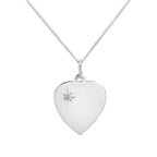 Halskette mit Anhänger aus Sterlingsilber und Diamanten, gravierbar