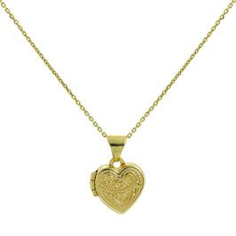 Kleines Medaillon aus 9 Karat Gold mit Gravur und Kette