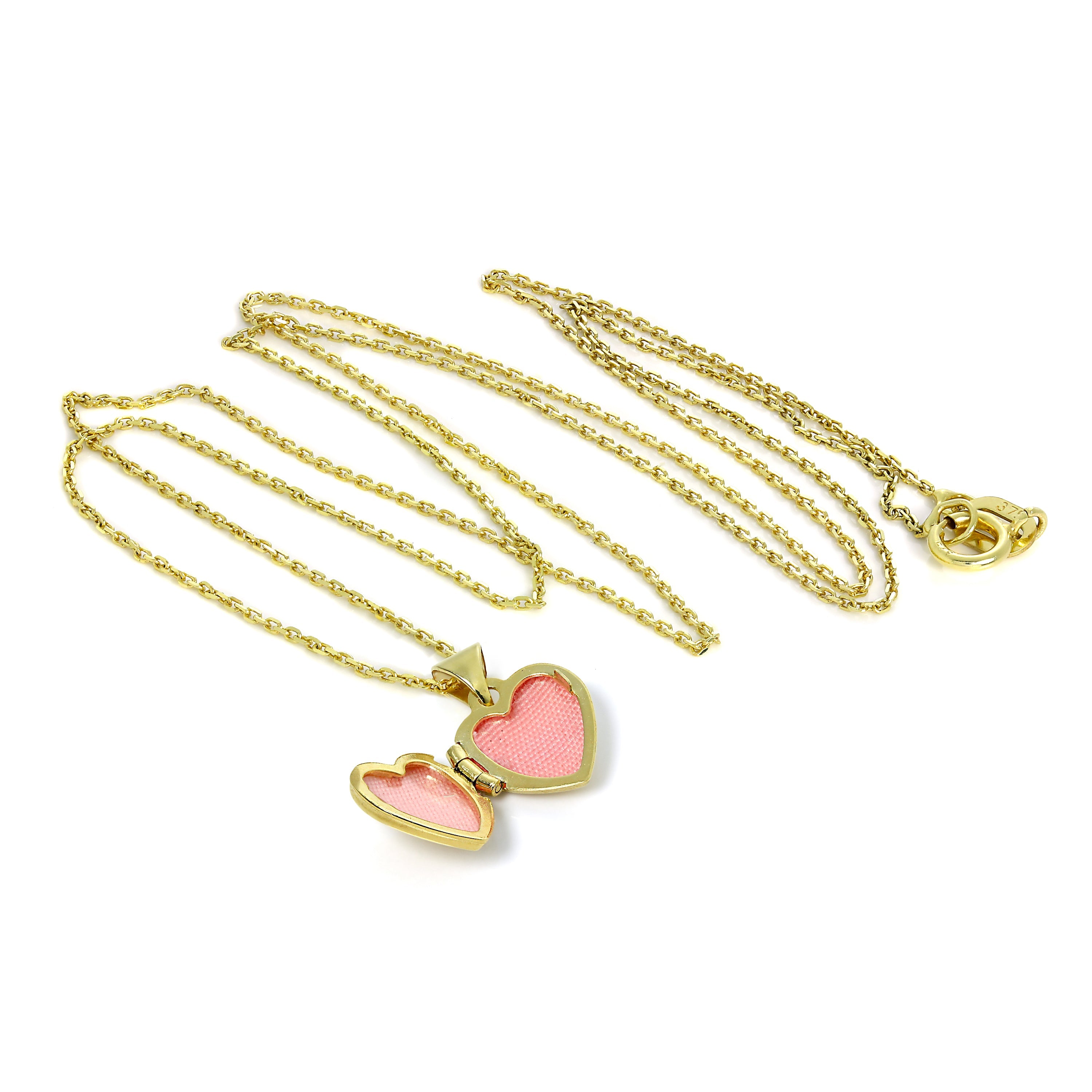 Kleines Medaillon aus 9 Karat Gold mit Gravur und Kette