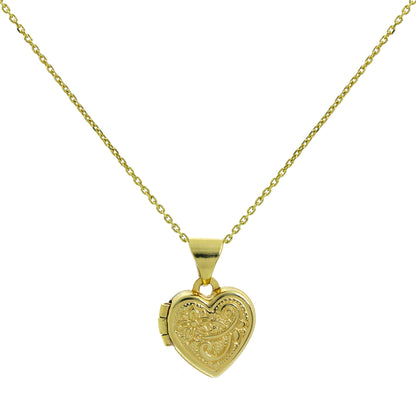 Kleines Medaillon aus 9 Karat Gold mit Gravur und Kette