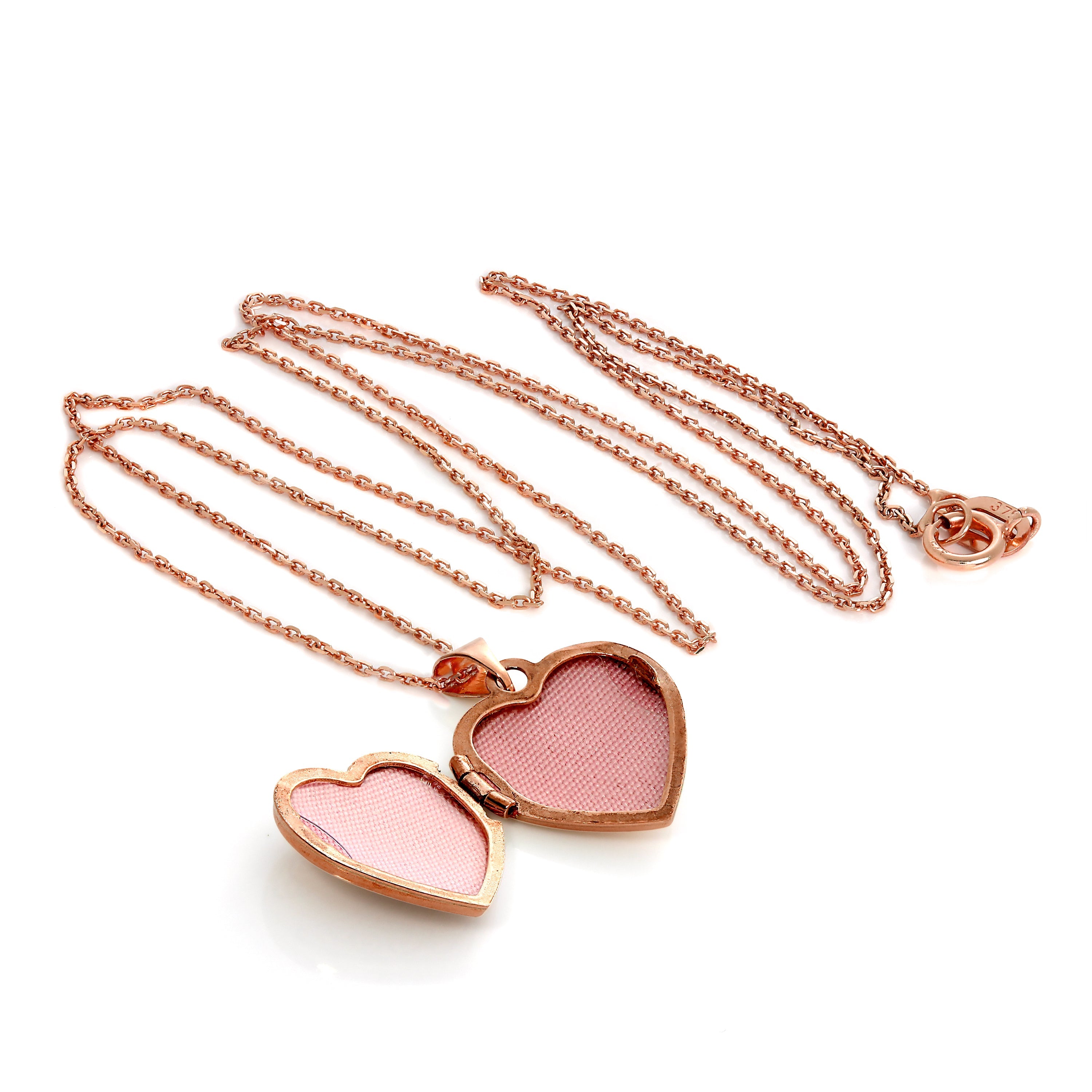 Medaillon aus 9 Karat Roségold mit Gravur und Kette