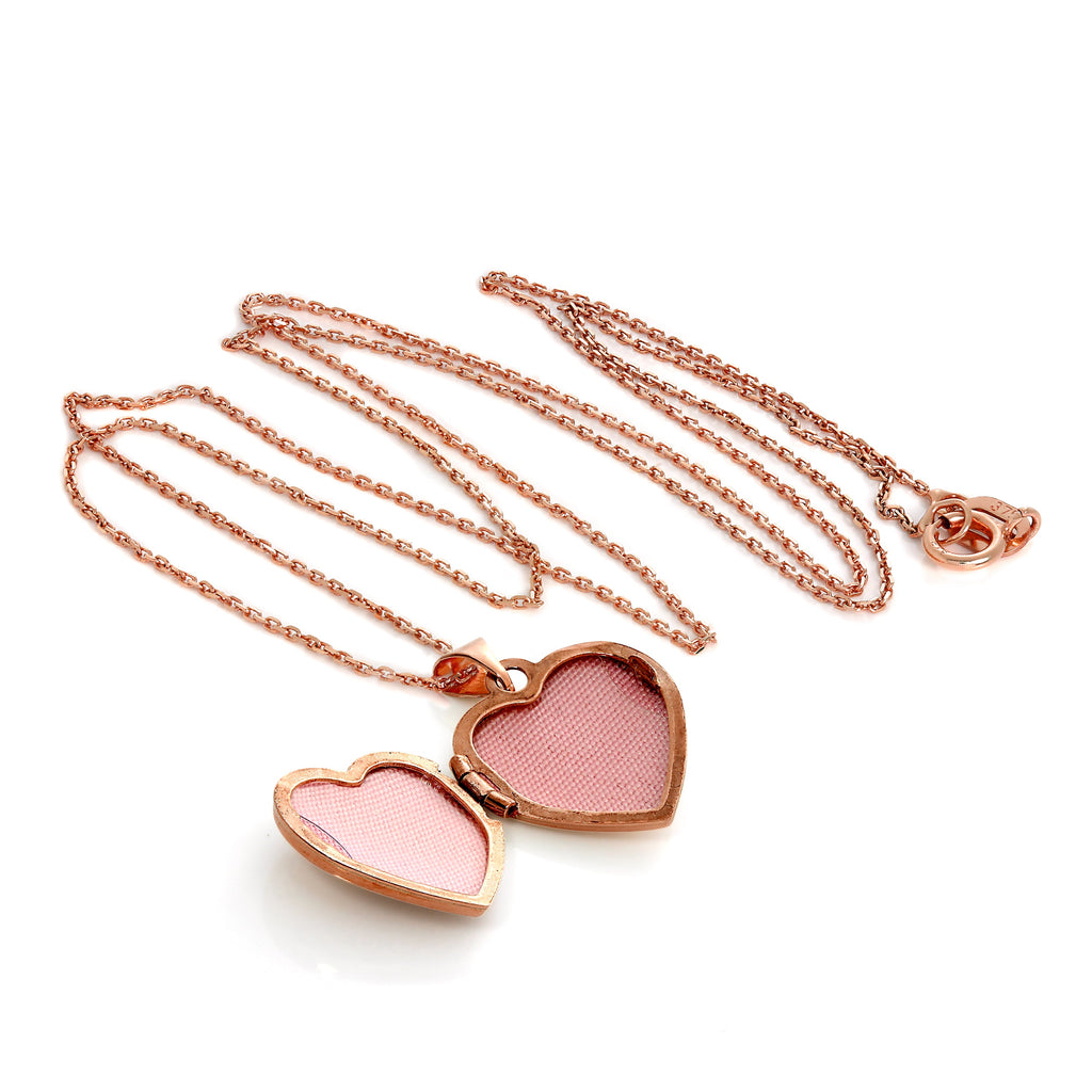 9 Karat Roségold Graviert Herzmedaillon