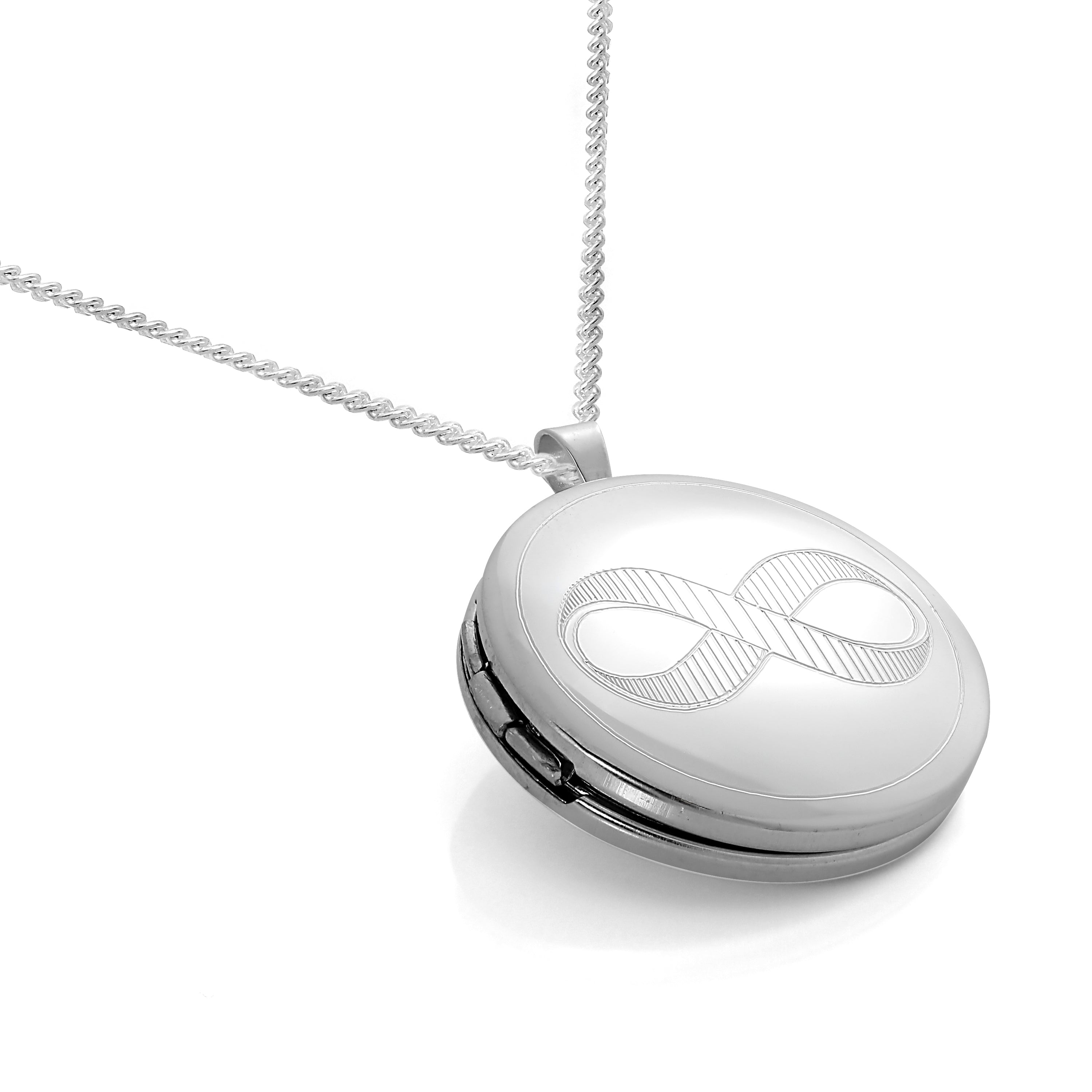 Runder Medaillonanhänger aus Sterlingsilber mit Kette