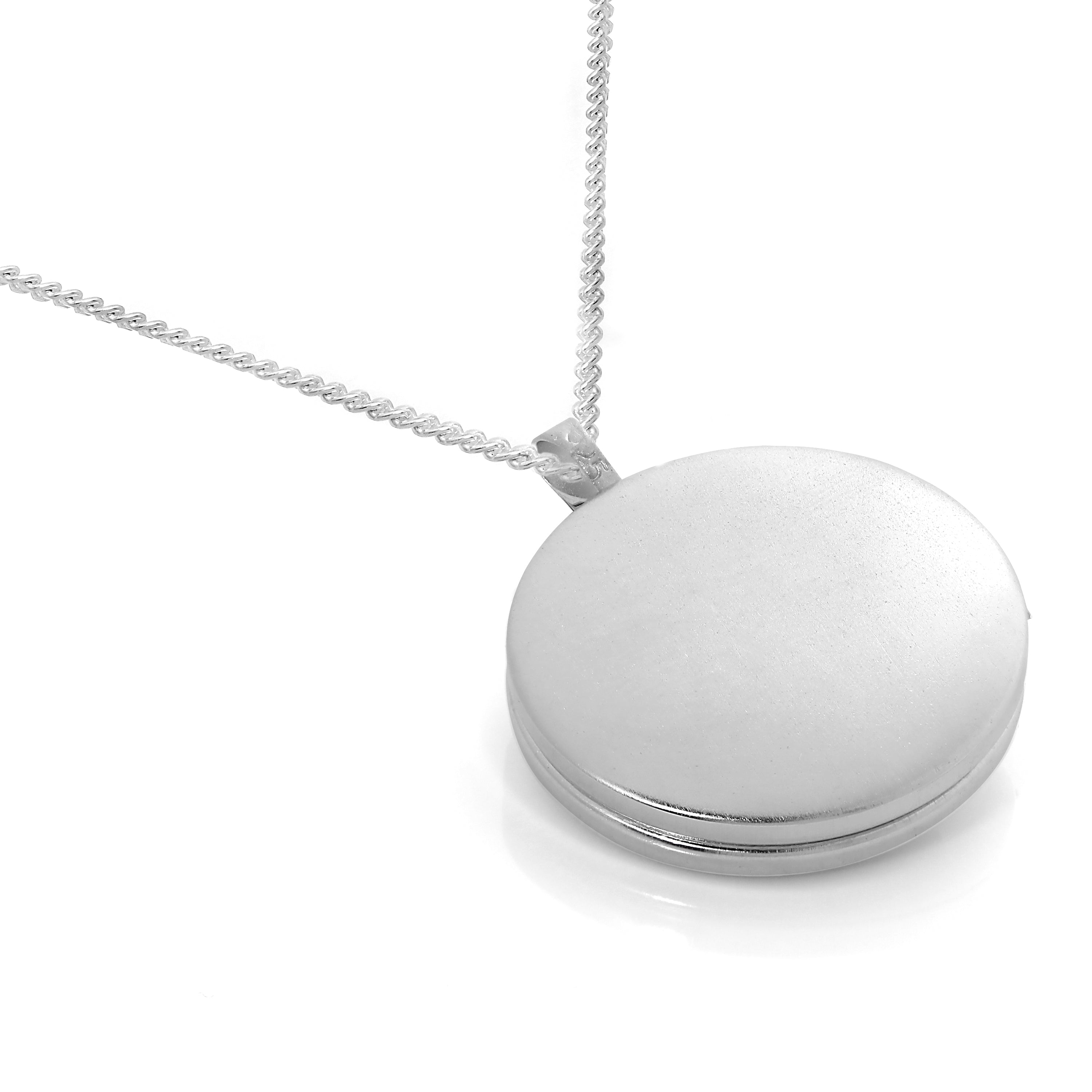 Runder Medaillonanhänger aus Sterlingsilber mit Kette