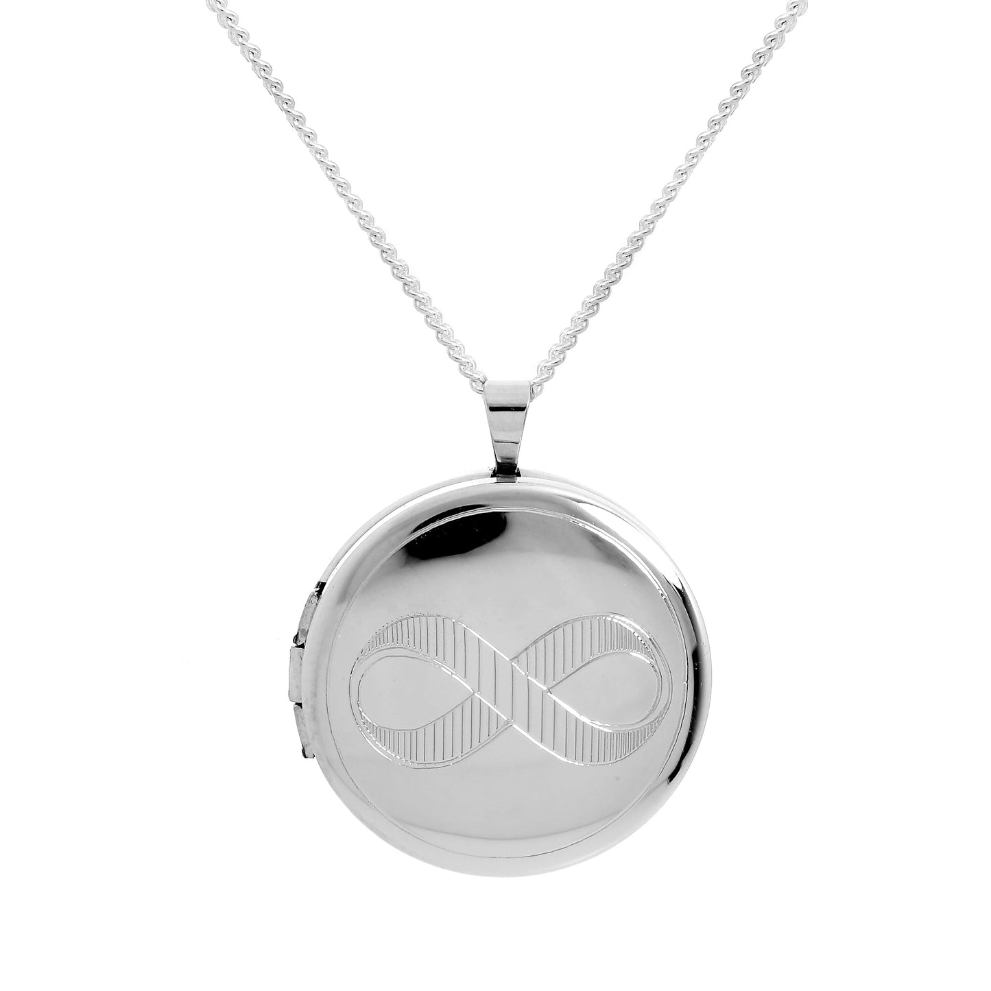 Runder Medaillonanhänger aus Sterlingsilber mit Kette