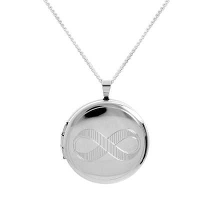 Runder Medaillonanhänger aus Sterlingsilber mit Kette