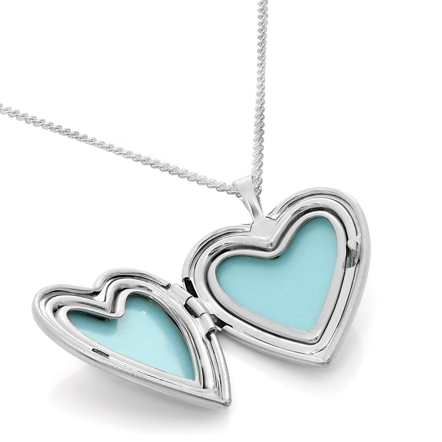 Sterling Silber graviertes St. Christopher in Love Herz Medaillon an Kette