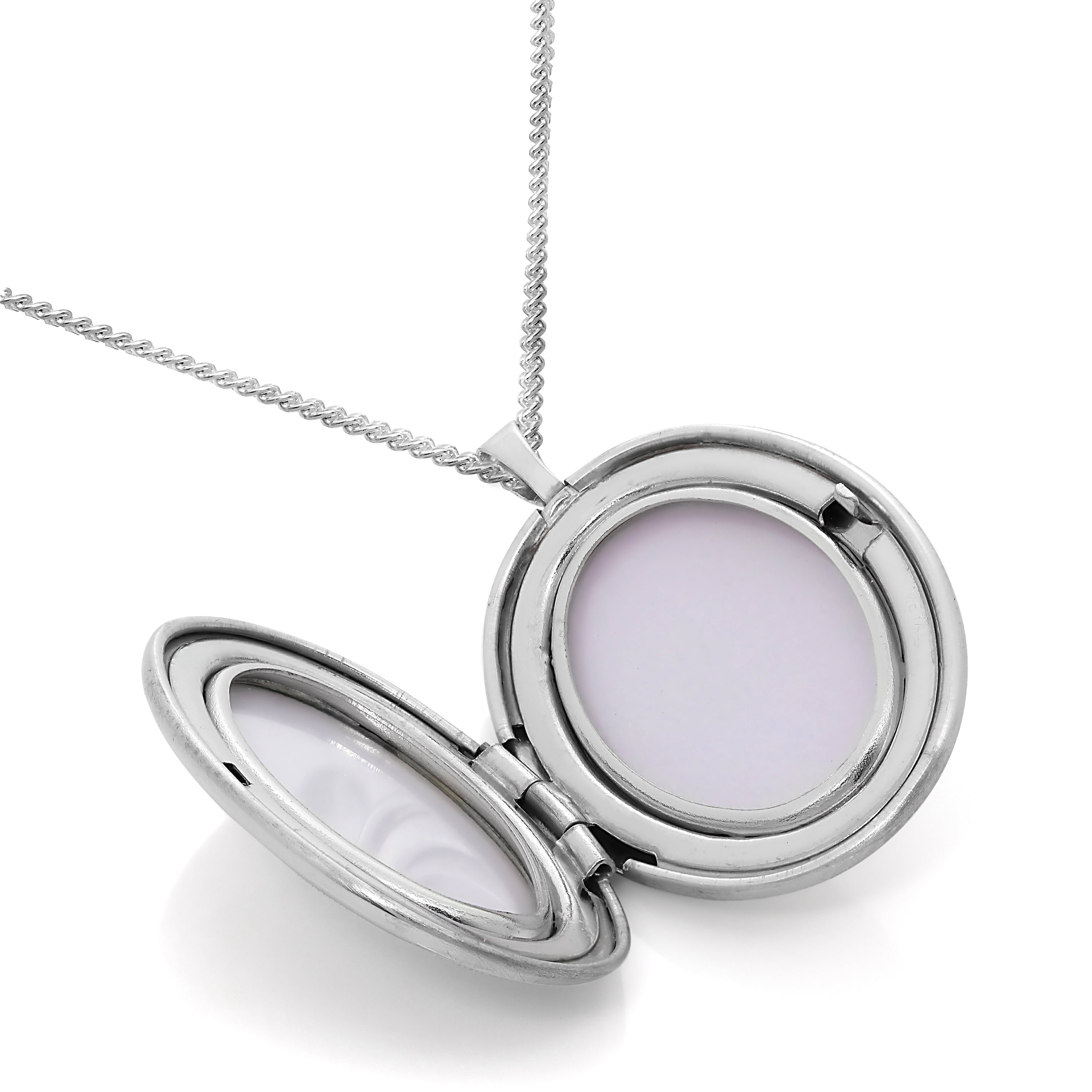 Sterlingsilber graviertes St. Christopher ovales Medaillon an Kette