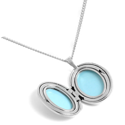 Ovales Medaillon aus Sterlingsilber mit Tierpfotenabdruck an einer Kette