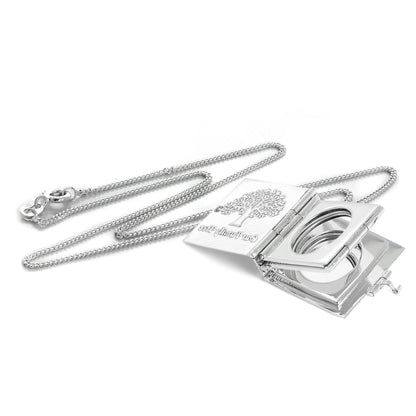 Familienstammbaum aus Sterlingsilber mit 6 Fotomedailons an einer Kette