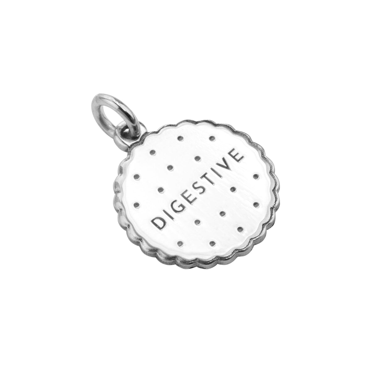 Personalisierter Sterlingsilber-Charm im klassischen Keks-Design