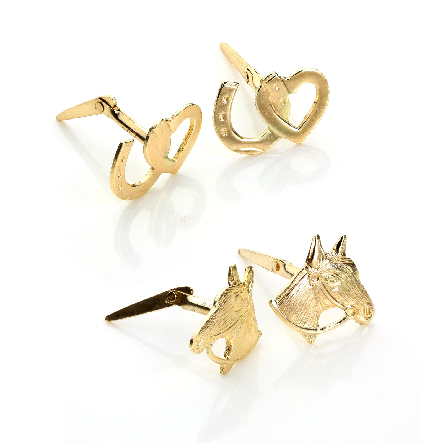 9 Karat Gold Andralok Pferd Ohrstecker Satz