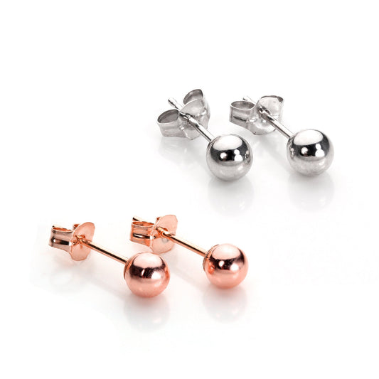 9 Karat Mischgold 4mm Klassisch Ohrstecker