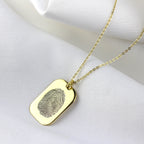 Personalisierte 9-karätige Gold-Hundemarke mit Fingerabdruck