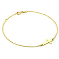 Feines 9 Karat Gold Kettenarmband mit Kreuz 18 cm