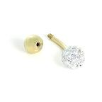 Bauchnabelpiercing aus 9 Karat Gold mit Kugel und klarem Zirkonia