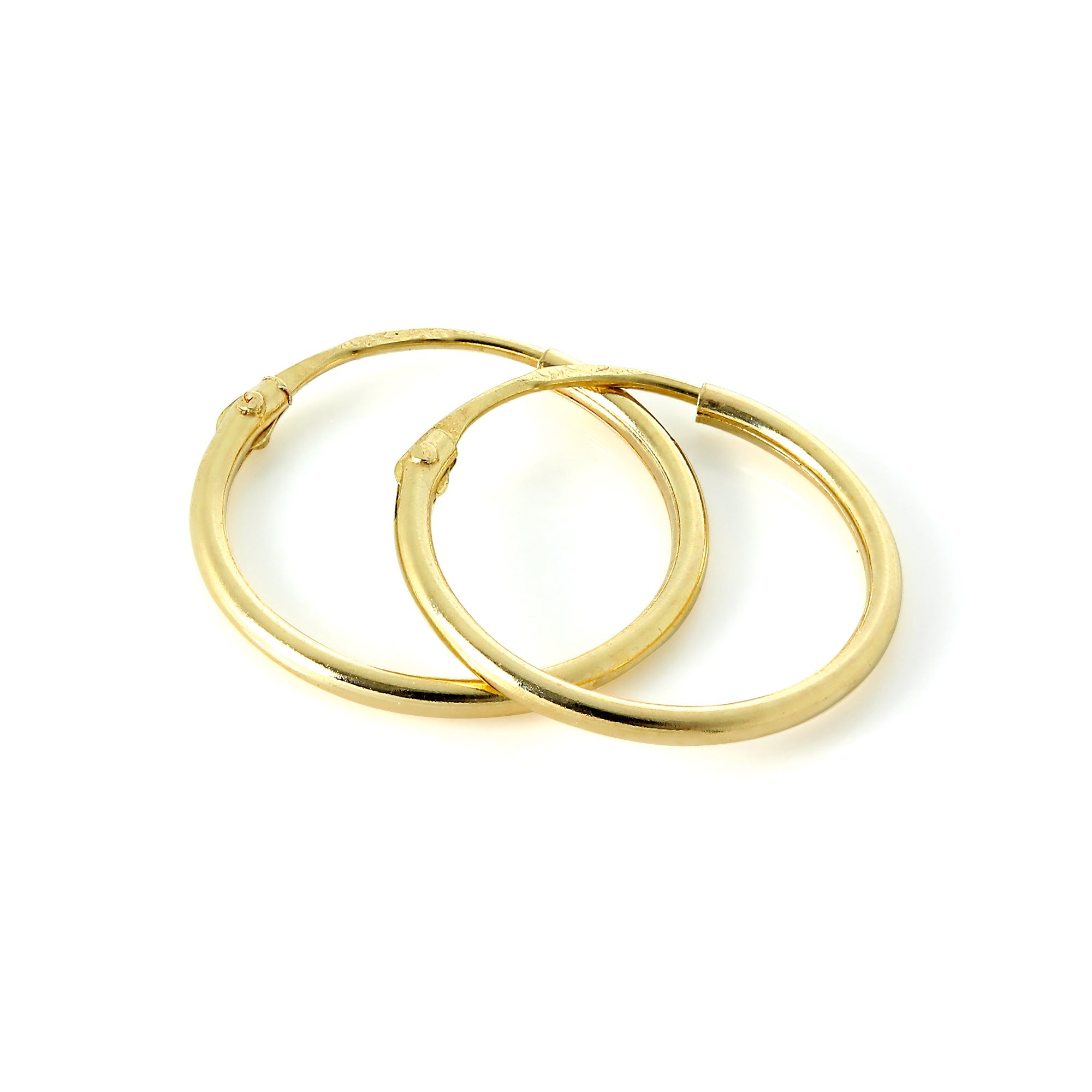 Leichte 14 Karat Gelbgold Schläferohrringe 10 mm - 13 mm