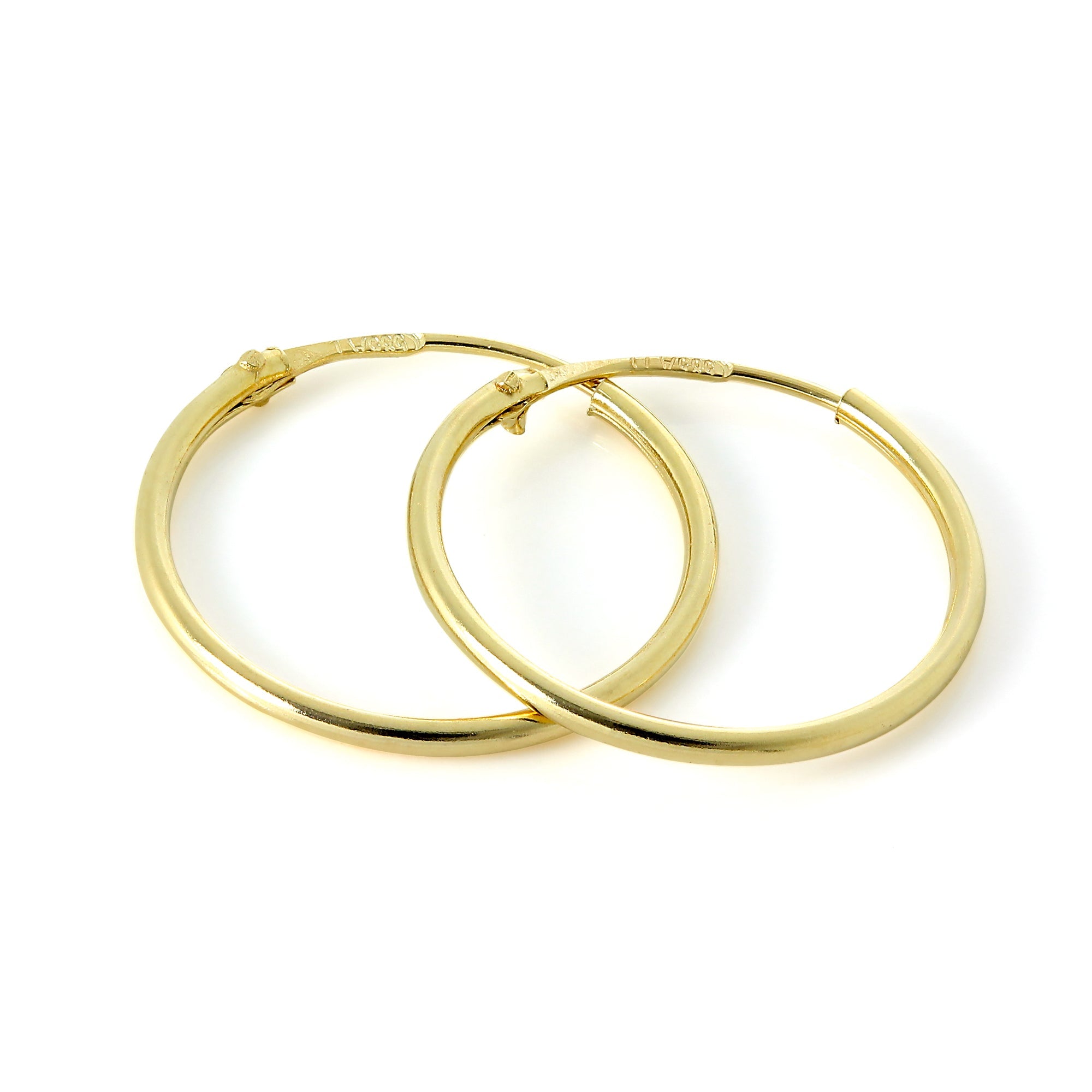 Leichte 14 Karat Gelbgold Schläferohrringe 10 mm - 13 mm